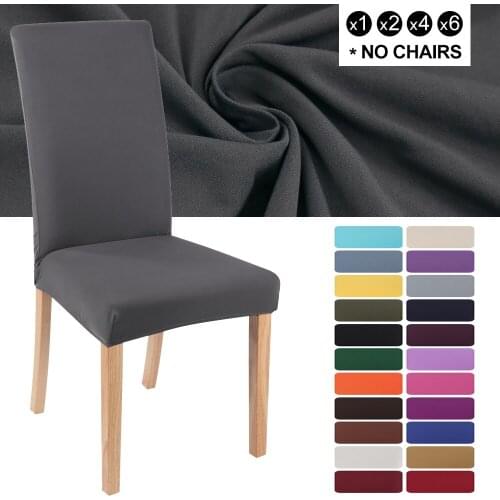 Elastic Stretch Dining Chair Covers Removable Solid Color Chair Protector Slipcovers Dust-proof For Banquet Wedding Party Hotel