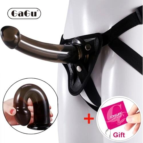 GaGu Strap On Realistic Dildo With Pants For Lesbian Couple Strapon Harness Artificial Penis With Suction Cup G spot Dildos Dick