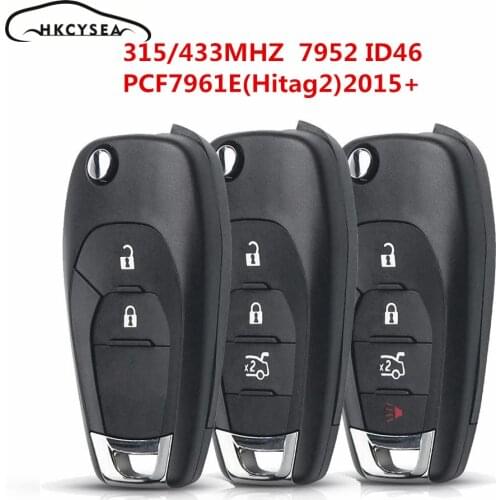 HKCYSEA Remote key for Chevrolet Aveo Cruze Malibu 7952 ID46 Chip 315/433Mhz with ID46 for GM 2015+ Onix Cobalt Prisma Spin S-10