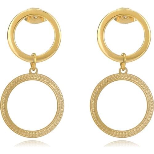 Exquisite Geometric Circles Dangle Earrings for Women High Quality Stainless Steel Charm Ear Accessories earrings trend 2021