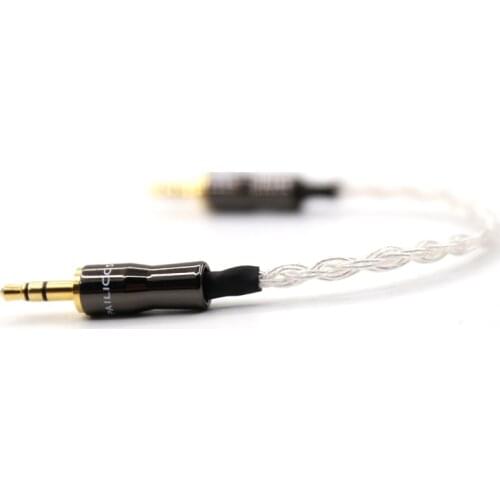 15cm 5N OCC pure copper silver plated cable 3.5mm Male To Male Audio Cable Adapter For Amplifier Decoder DAC