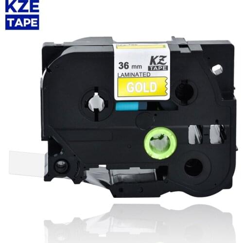 36mm Tze865 White on Gold Laminated Label Tape Cassette Cartridge label ribbon tze tape Tze-865 tze 865 tze865 for P-touch PT