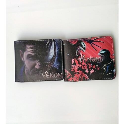 Disney Marvel Villain Venom Wallet PU Leather Personality Student Men and Women Wallet Wallet Coin Purse Anime Peripheral Gift