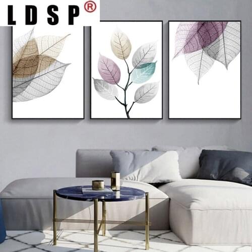 LDSP Canvas Painting Scandinavian Modern Transparent Leaf Poster Abstract Nordic Wall Art Print Decor Picture Home Decor