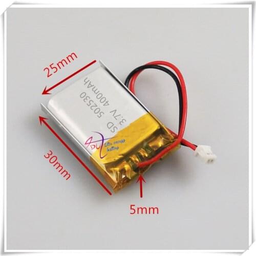 Li-po XHR-2P 2.54 3.7V 400mAh 502530 in core lithium polymer battery, Bluetooth stereo