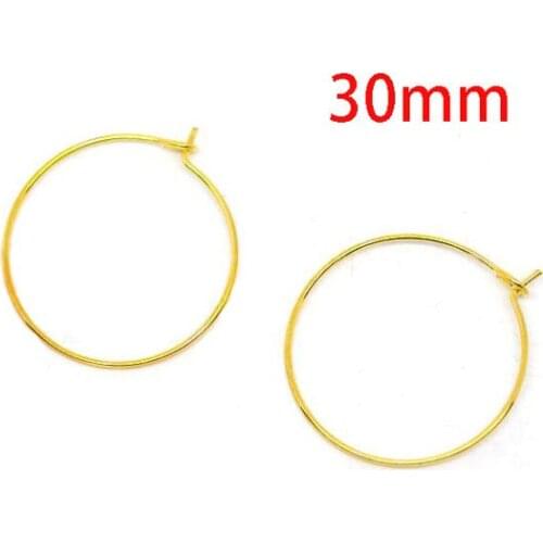 Best Quality 1000 Pcs Gold Color Earring Hoops Wine Glass Charm Rings 30mm DIYFindings Jewelry Making(W00866x10)