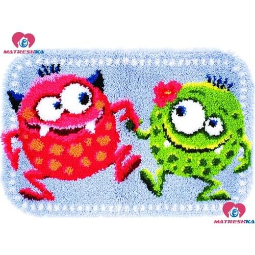 Latch Hook Rug Kits"frog"Needlework kits carpet embroidery Unfinished Crocheting Rug Yarn Cushion needle for carpet embroidery