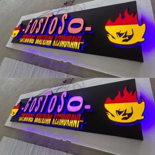 Outdoor waterproof double sided lighted business signs, frontlit & backlit LED channel letters for store logo name