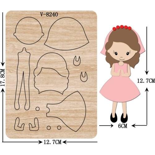 New girl wooden dies cutting dies for scrapbooking Multiple sizes V-8240