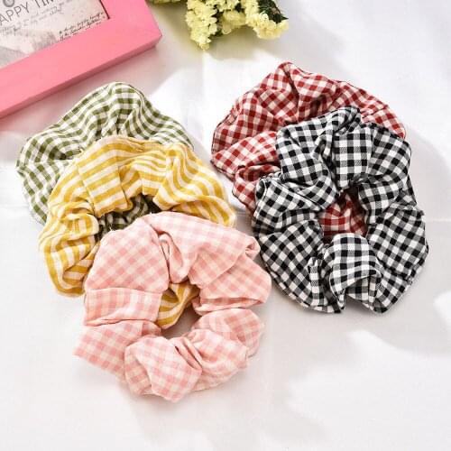 New Color Corduroy Stripe Hair Scrunchie Elastic Hair Bands Korean Hair Accessories for Women Girls Ponytail Headwear Wholesale