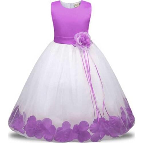 New Flower Girl Dresses Summer Cheap White and Pink Dress for Children Kids Wedding Dress