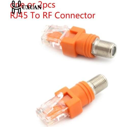 One Or 2pcs F-Type Connector RF Female To RJ45 Male Coaxial Barrel Coupler Adapter Coax Adapter, RJ45 To RF Connector