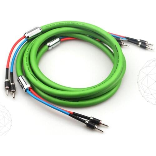 Pair Audiophile OCC Hifi Audio Speaker Cable Silver Plated Spade or Banana Plug for Amplifier CD Player