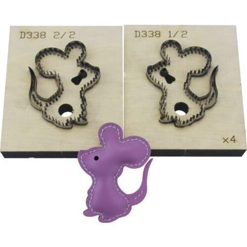 Mouse pendant Mouse leather hand-made laser knife mold can be customized DIY