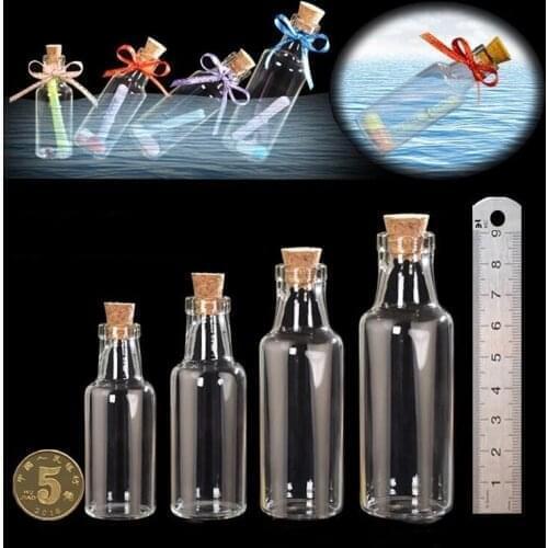1pcs Glass Bottles Clear Drifting Bottles Small Wishing Bottles With Cork Stoppers For Wedding Birthday Party Diy Crafts Bottles