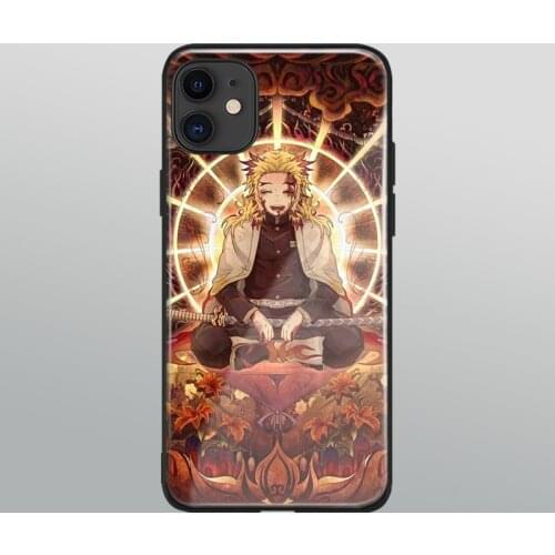 Kyojuro Rengoku anime glass phone case shell for iPhone 6s 7 8 x xr xs 11 pro max Samsung S note 8 9 10 20 Plus ultra cover