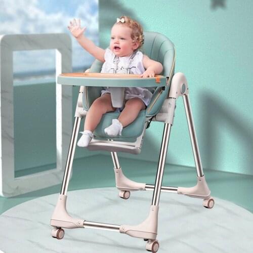 Newborn Baby Chair Upgrade With Wheels Portable Infant Seat Adjustable Folding Baby Dining Chair High Chair Baby Feeding Chairs