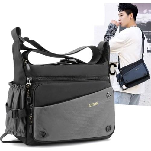 Weysfor Oxford Crossbody Shoulder Bag Zipper Casual Travel Messenger Pack Male Shoulder Sling Working Bags Bookbag Briefcase