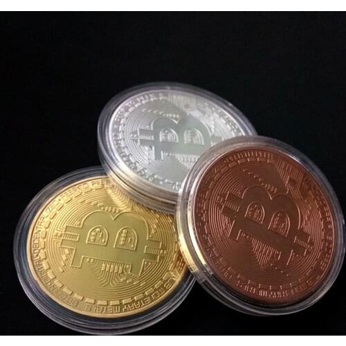 1PCS Creative Souvenir Gold Plated Bitcoin Coin Collectible Great Gift Bit Coin Art Collection Physical Gold Commemorative Coin