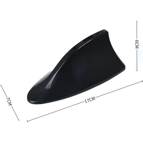 Universal Car Roof Black Shark Fin Antenna Cover AM FM Radio Signal Aerial Adhesive Tape Base Fits Most Auto Cars SUV Truck