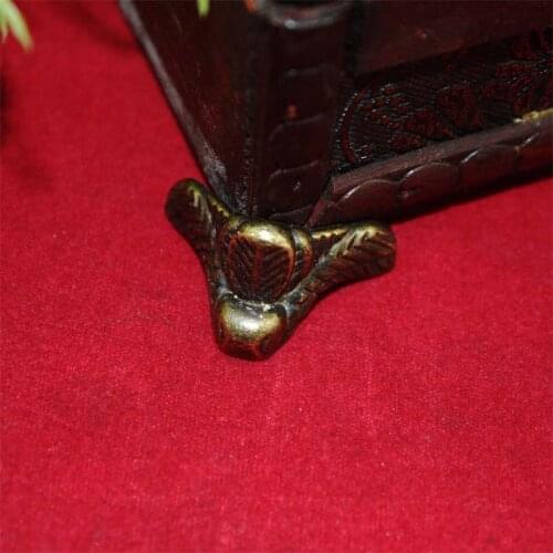 Vintage Zinc Alloy Jewelry Box Wood Case Deco Carving Corner Protector,European Mini Furniture Foot,Bronze Tone,29*17mm,20Pcs