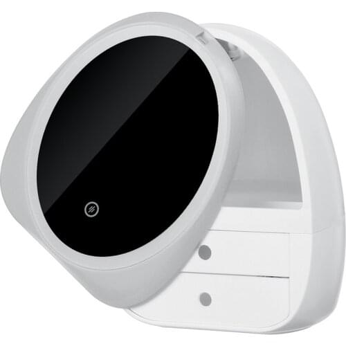 Cosmetic Storage Box With Makeup Mirror And LED Light Portable Portable Drawer Type Dustproof Storage Box Skin Care Storage Box