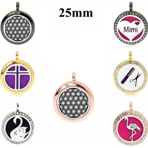 Jewelry Owl Fox Stars Mimi 25mm rose gold/gold/black Aromatherapy locket Essential Oils Perfume Diffuser locket pendant 5pads