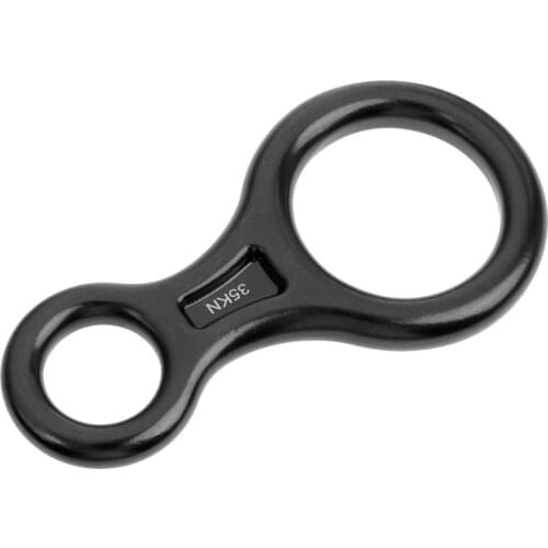 35KN Safety Rope Descender Figure 8 Rappel Ring Mountaineering Caving Construction Protection Carabiner for 8-12mm Rope