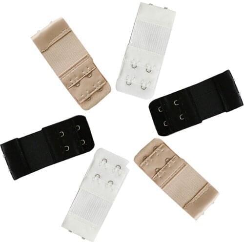 3Pcs Women 2 Rows 2 Hooks Bra Extender Ladies Bra Clasp Extension Elastic On Strap Band Adjustable Bra Extenders Women Underwear