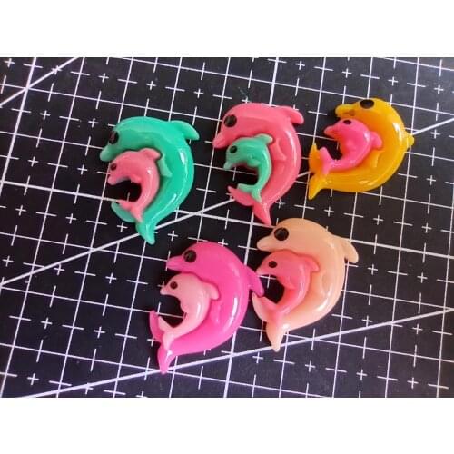 1pcs/lot Resin flat back dolphins 22mm Ornaments Micro landscape Ornaments Creative Home Gardening Decorations