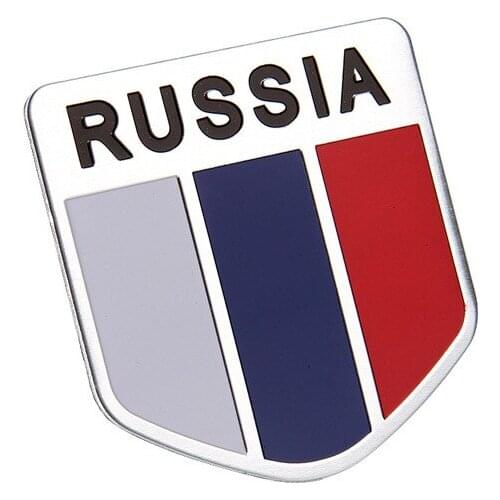 3D Aluminum Russia Flag car sticker accessories stickers For bmw benz audi ford focus chevrolet skoda honda toyota mazda