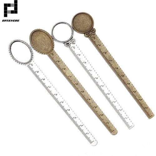 5pcs/lot Antique Vintage Style Handmade Ruler Bookmark Cabochon Base Bookmark Setting for 20mm/18x25mm DIY Bookmarks