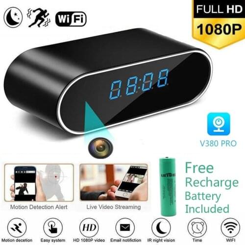 Wireless Wifi Mini Clock Camera Oculta Alarm Camcorder Watch 1080P IP / AP Security Night Vision Motion Detection Remote Monitor