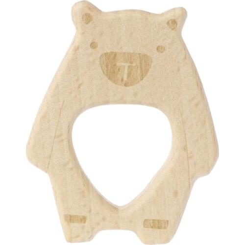 Lovely Cartoon Baby Teething Nursing Wood Teether Baby Girl DIY Pendant Toys