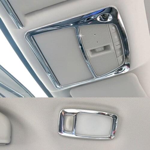 For Nissan X-trail xtrail T32 Rogue 2014-2018 ABS Plastic front rear reading Lampshade light lamp frame cover trim sticker 3pcs