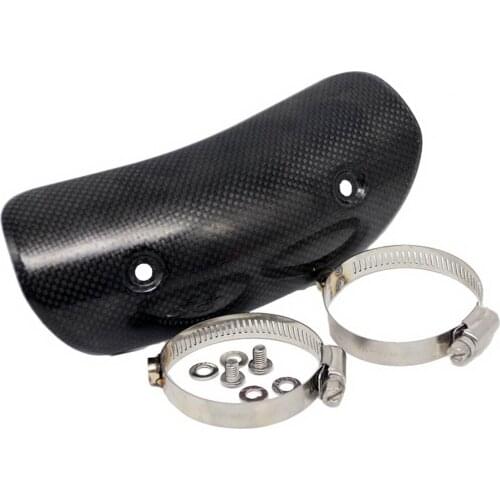 Exhaust Muffler Middle Link Pipe Heat Shield Cover - Carbon Fiber