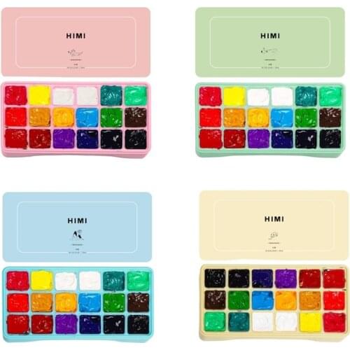 Gouache Paint Set 18 Vibrant Colors Non Toxic Paints with Portable Case Palette for Artist Canvas Painting Watercolor Papers