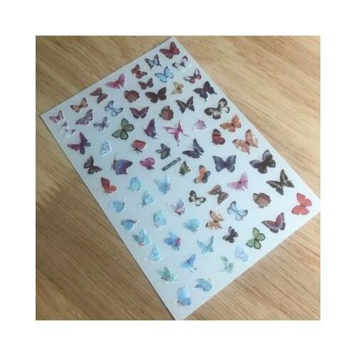 Japanese Style Hot Sell Super Thin Light Back Adhesive Butterfly Nail Stickers Nail Art Fashion Nail Decals Women Girl Gifts