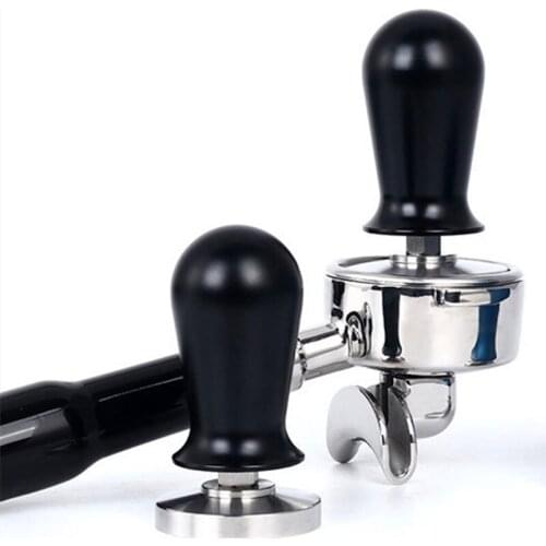 Calibrated Coffee Tamper Espresso Pressing Distributor with Spring Flat Stainless Steel Coffee Powder Barista Portafilter Tools