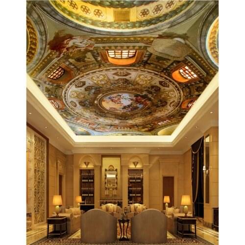 Painting living room bedroom ceiling angel 3d stereoscopic wallpaper papel de parede ceilings
