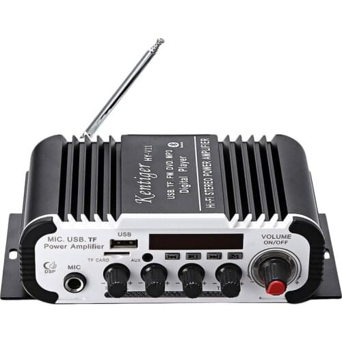 Kentiger Hy - V11 Bluetooth Amplifier 2-Channel Super B o Amplifier With Remote Controller Tf Usb Fm 85Db Mp3 Fm Radio
