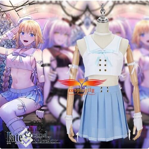 Anime Fate/Grand Order FGO COS Saber Cosplay Costume Adult Women Sailor Suits Girl Sleeveless Top Skirt Halloween Christmas Cos