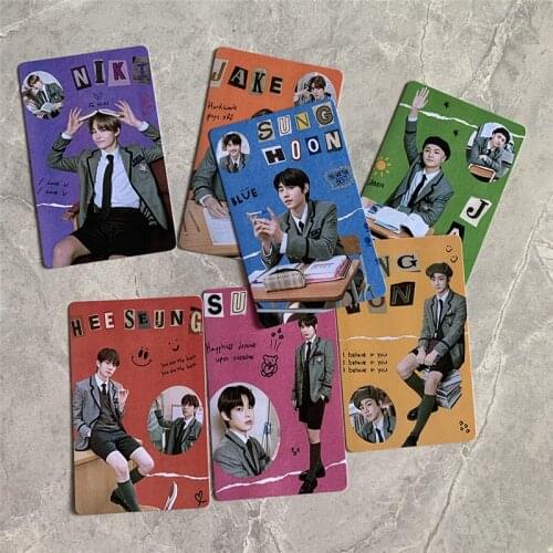 KPOP ENHYPEN Photocard Small Cards GGU GGU PACKAGE Postcard For JUNGWON NIKI SUNGHOON Fans Collection 7PCS/SET G20