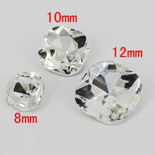 Square with round angle square shape luxury stone with silver foil crystal stones great for scrap booking shoes dresses diy