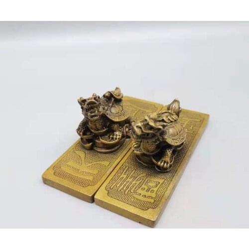 Retro brass dragon turtle paper weight, Exquisite arts and crafts decorations