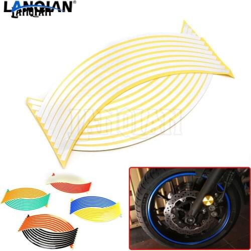 Hot 9 Colors Motorcycle Wheel Tire Reflective Rim Stickers and Decals Decoration Stickers fit most 17/18inch wheels