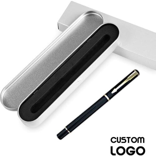 1pc Fashion Custom Gift Pens Metal Office Signature Pens Advertising Custom Logo Ballpoint Pen Student Stationery With Pen Boxes