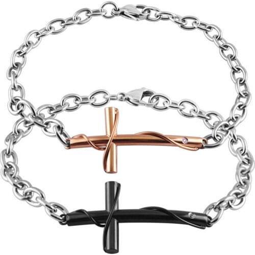 Stainless Steel Bracelet Couple Classic Cross Mens And Womens Fashion Jewelry