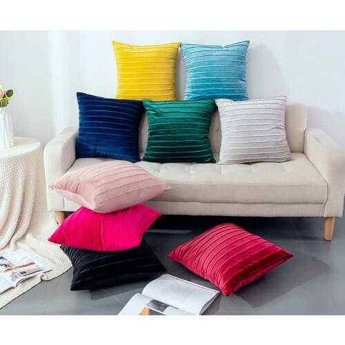 Nordic Velvet Cushion Cover Embossed Sofa Throw Pillowcase Home Decor Car Soft Short Plush Pillow Cover Decorative 45x45cm