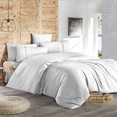 First Choice Double Cotton Satin Duvet Cover Set - Deluxe Ranforce 100% Cotton Satin Duvet cover: 200x220 Bed Sheet: 240x260